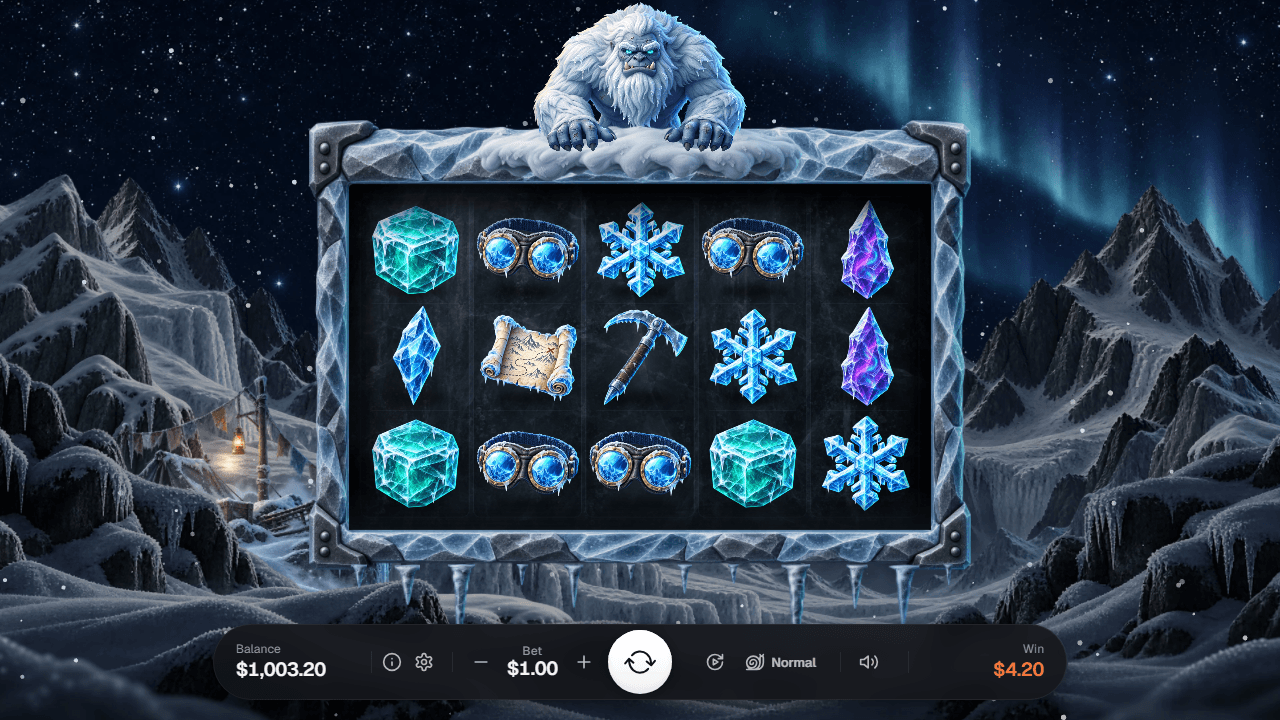 Yeti Whiteout: a winning spin on the icy reel frame.